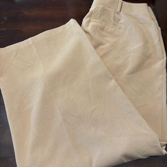 Torrid Beige Structured Wide Leg Pant New Trouser Pockets Size 16 - Picture 2 of 9